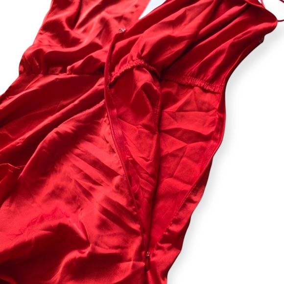 NWT Klesis Satin Red Mini Dress, Size Small - Picture 6 of 8